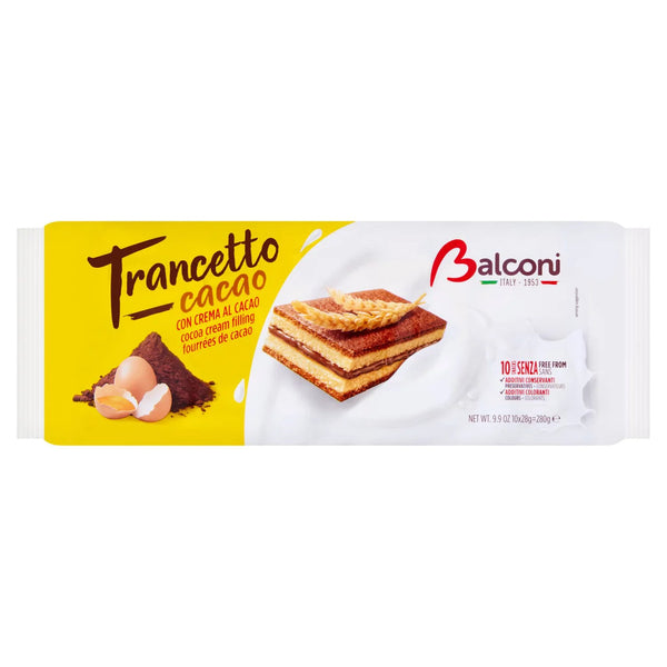 Balconi - Trancetto Cake Slices with Cocoa Cream - 10 x 28g