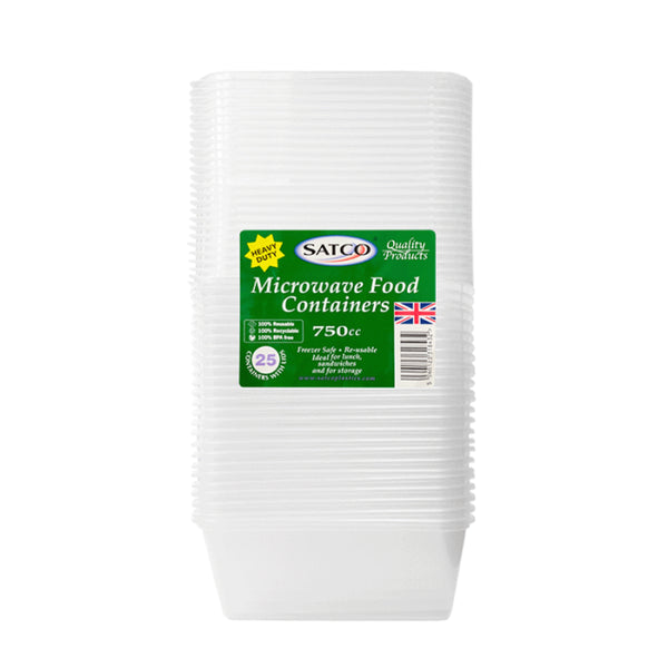 Satco 750ml Container & Lid (Pack 25) NEW Retail Pack