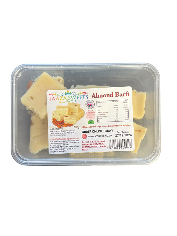 Taaza Sweets Almond Burfi 200g
