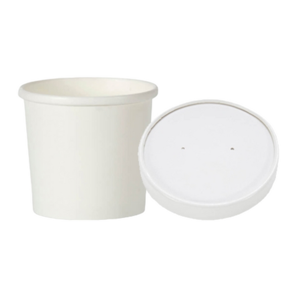 Go-Pak 12oz White Soup Container & Lid Combo
