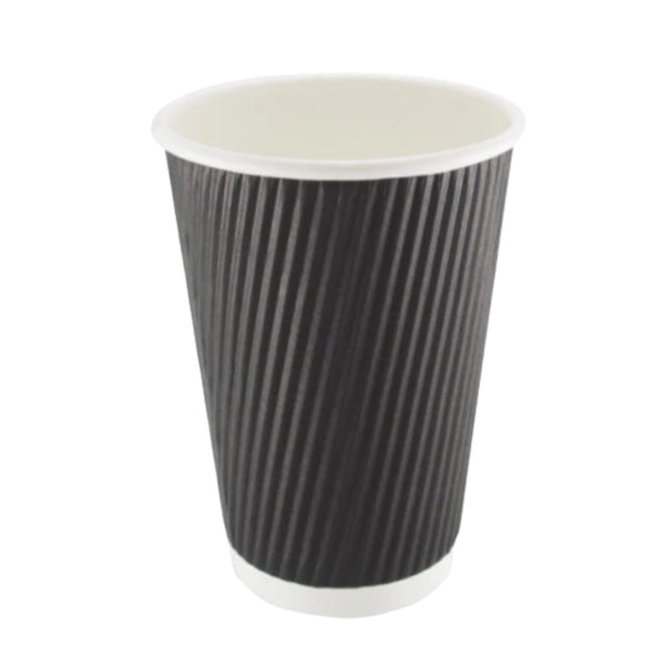 Go-Pak 16oz Ripple Black Paper Cup