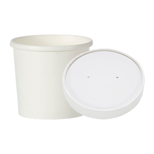 Go-Pak 16oz White Soup Container & Lid Combo