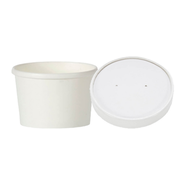 Go-Pak 8oz White Soup Container & Lid Combo