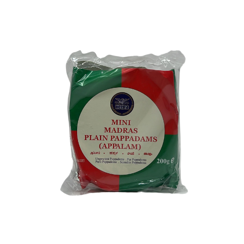Heera MINI MADRAS PLAIN PAPPADAMS (APPALAM) 200G - 4" INCHES