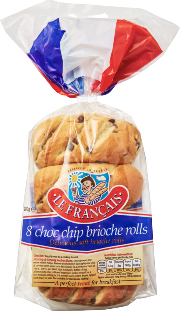 Le Francais 8 Choc Chip Brioche Roll 280g