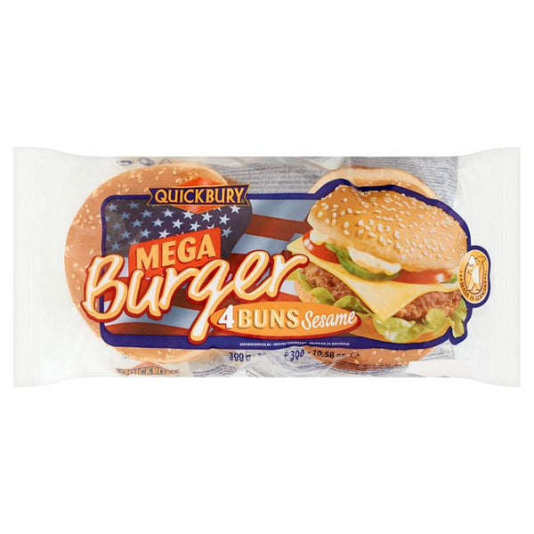 Quickbury Jumbo Burger Buns With Sesame 300g