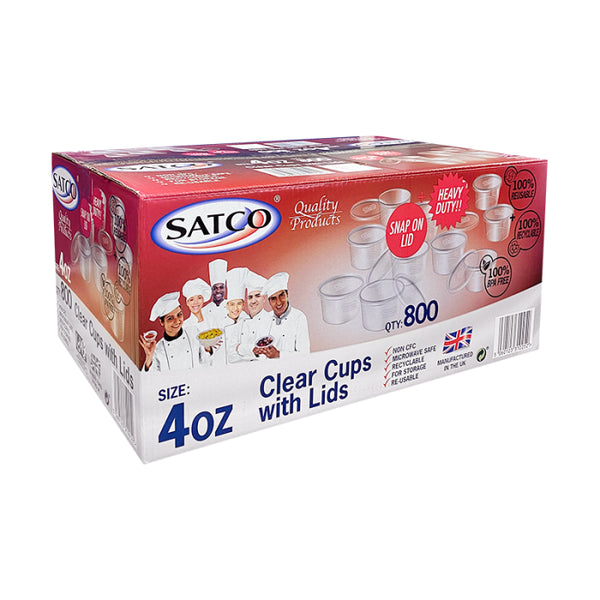 Satco 4oz Round Plastic Pots & Lids (Pack 800)