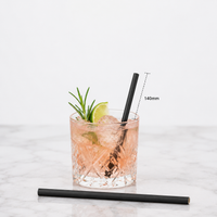 Solid Black Cocktail Straws