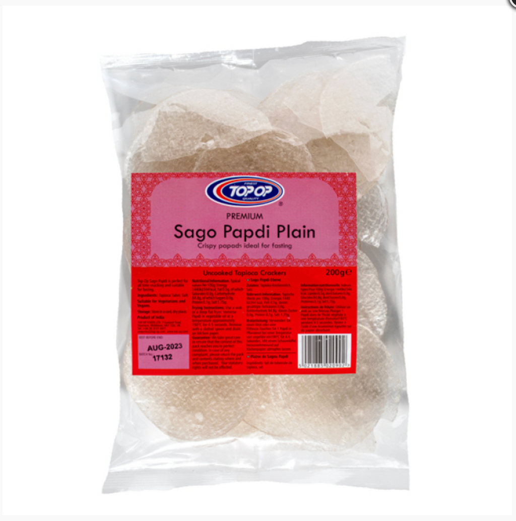 Topop Sago Papdi Plain (Crispy Papad) 250g