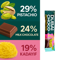Viral Dubai Choco Pistachio Knafeh Bar 55g - High Protein - 29% Pistachio