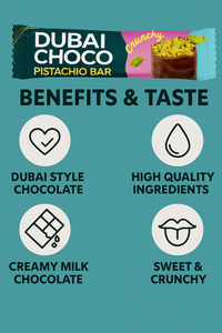 Viral Dubai Choco Pistachio Knafeh Bar 55g - High Protein - 29% Pistachio