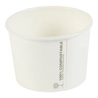 Ingeo White Compostable Soup Containers (3 Sizes)