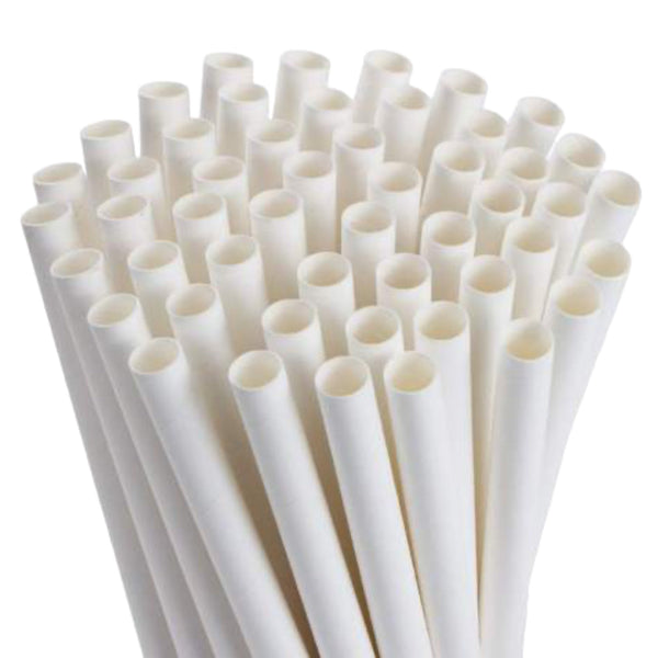 White Smoothie Paper Straws